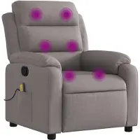vidaXL Massagesessel Taupe Stoff