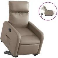 vidaXL Relaxsessel mit Aufstehhilfe Elektrisch Cappuccino Kunstleder