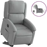 vidaXL Relaxsessel mit Aufstehhilfe Elektrisch Hellgrau Stoff
