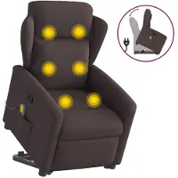 vidaXL Massagesessel mit Aufstehhilfe Dunkelbraun Stoff