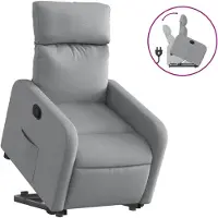 vidaXL Relaxsessel mit Aufstehhilfe Hellgrau Stoff