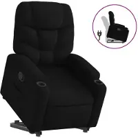 vidaXL Relaxsessel mit Aufstehhilfe Schwarz Stoff