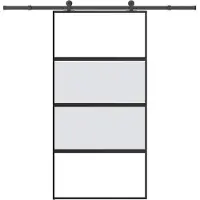 vidaXL Schiebetür mit Beschlag 102,5x205 cm Hartglas & Aluminium