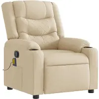 vidaXL Massagesessel Creme Stoff