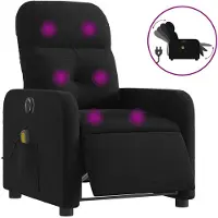 vidaXL Massagesessel Elektrisch Schwarz Stoff