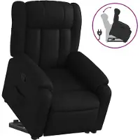 vidaXL Relaxsessel mit Aufstehhilfe Schwarz Kunstleder