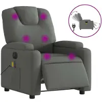 vidaXL Massagesessel Elektrisch Dunkelgrau Stoff