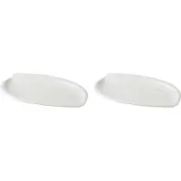 Palmer 2 x White Delight Leaf Teller flach oval im Set, Porzellan, 28 x 19 cm, weiß glänzend, Blatt Form, modern, für modernes Servieren von Speisen