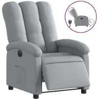 vidaXL Relaxsessel Elektrisch Hellgrau Stoff