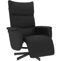 vidaXL Relaxsessel mit Fußteil Schwarz Kunstleder