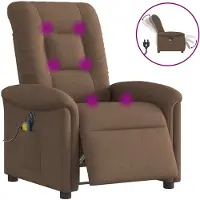 vidaXL Massagesessel Elektrisch Braun Stoff