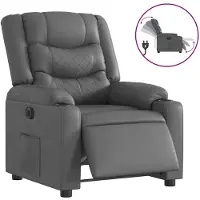 vidaXL Relaxsessel Elektrisch Grau Kunstleder