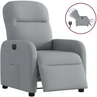 vidaXL Relaxsessel Elektrisch Hellgrau Stoff