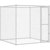 vidaXL Hundekäfig Silber 200 x 200 x 200 cm Verzinkter Stahl