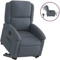 vidaXL Relaxsessel mit Aufstehhilfe Elektrisch Dunkelgrau Samt