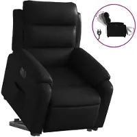 vidaXL Relaxsessel mit Aufstehhilfe Elektrisch Schwarz Kunstleder