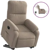vidaXL Relaxsessel mit Aufstehhilfe Elektrisch Taupe Mikrofasergewebe