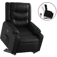 vidaXL Relaxsessel mit Aufstehhilfe Schwarz Kunstleder