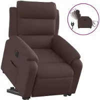 vidaXL Relaxsessel mit Aufstehhilfe Elektrisch Dunkelbraun Stoff