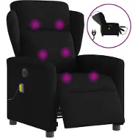 vidaXL Massagesessel Elektrisch Schwarz Stoff