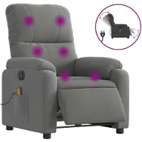 vidaXL Massagesessel Elektrisch Dunkelgrau Mikrofasergewebe