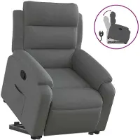 vidaXL Relaxsessel mit Aufstehhilfe Dunkelgrau Stoff