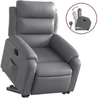 vidaXL Relaxsessel mit Aufstehhilfe Grau Kunstleder
