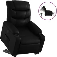 vidaXL Relaxsessel mit Aufstehhilfe Elektrisch Schwarz Kunstleder