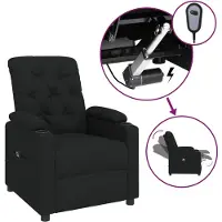 vidaXL Relaxsessel Elektrisch Schwarz Stoff
