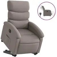 vidaXL Relaxsessel mit Aufstehhilfe Elektrisch Taupe Stoff