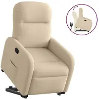 vidaXL Relaxsessel mit Aufstehhilfe Creme Stoff