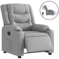 vidaXL Relaxsessel Elektrisch Hellgrau Stoff
