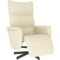 vidaXL Relaxsessel mit Fußteil Creme Kunstleder