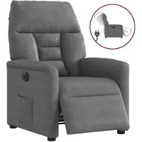 vidaXL Relaxsessel Elektrisch Dunkelgrau Mikrofasergewebe