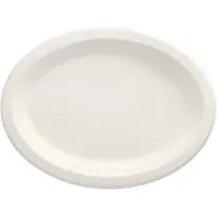 Papstar 50 Teller, Zuckerrohr "pure" oval 26 cm x 20 cm x 2 cm weiss
