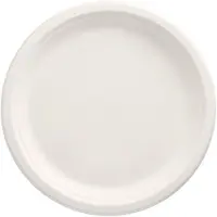 Papstar 50 Teller, Zuckerrohr "pure" ungeteilt Ø 26 cm · 2 cm weiss