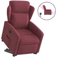 vidaXL Relaxsessel mit Aufstehhilfe Elektrisch Weinrot Stoff