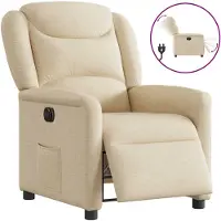 vidaXL Relaxsessel Elektrisch Creme Stoff