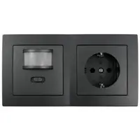 McPower Schalter und Steckdosen Set Flair ''PIR'' anthrazit, 3-teilig