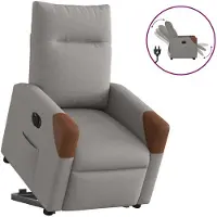 vidaXL Relaxsessel mit Aufstehhilfe Elektrisch Taupe Stoff