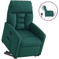 vidaXL Relaxsessel mit Aufstehhilfe Elektrisch Dunkelgrün Stoff
