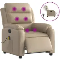 vidaXL Massagesessel Elektrisch Cappuccino-Braun Kunstleder