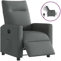 vidaXL Relaxsessel Elektrisch Dunkelgrau Stoff