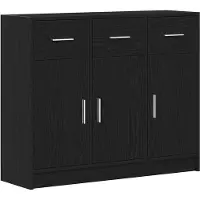 vidaXL Sideboard Schwarze Eiche 91x28x75 cm Holzwerkstoff