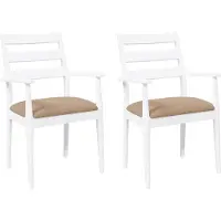 vidaXL Esszimmerstühle mit Kissen 2 Stk. Weiß Massivholz Gummibaum