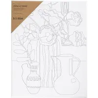 Creativ Company CC Painter Leinwand mit Druck Stillleben mit Blumen 24x30 cm