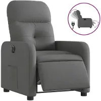 vidaXL Relaxsessel Elektrisch Dunkelgrau Stoff