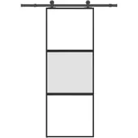 vidaXL Schiebetür mit Beschlag 76x205 cm Hartglas & Aluminium