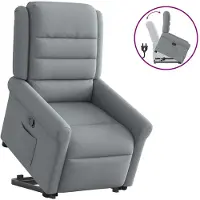 vidaXL Relaxsessel mit Aufstehhilfe Hellgrau Stoff
