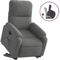 vidaXL Relaxsessel mit Aufstehhilfe Dunkelgrau Mikrofasergewebe